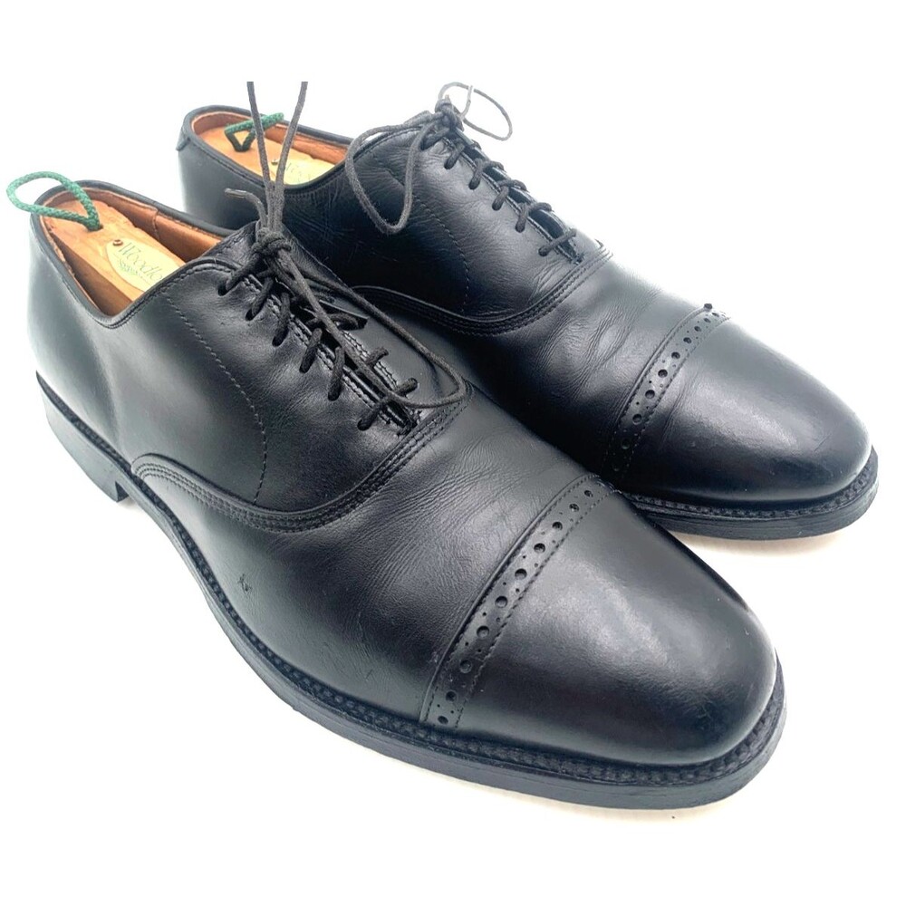 Allen Edmonds "Bryan" Oxford Dress Shoes Mens Size 8.5C Black USA Blucher Derby
